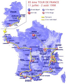 Mapa da Tour 98